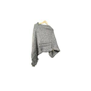 NWT ~ Two-Tone Grayish Brown Weave Knit Poncho by L.I.B. New York